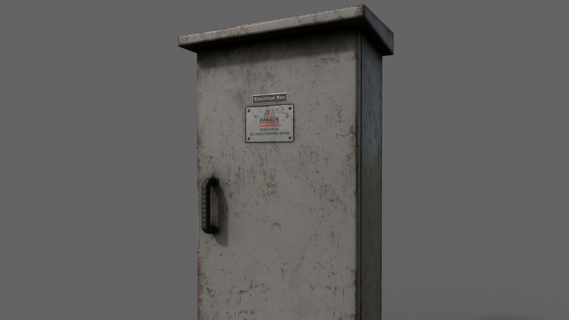 PBR Electric Box LightGrey V5 Low-poly 3D model_10
