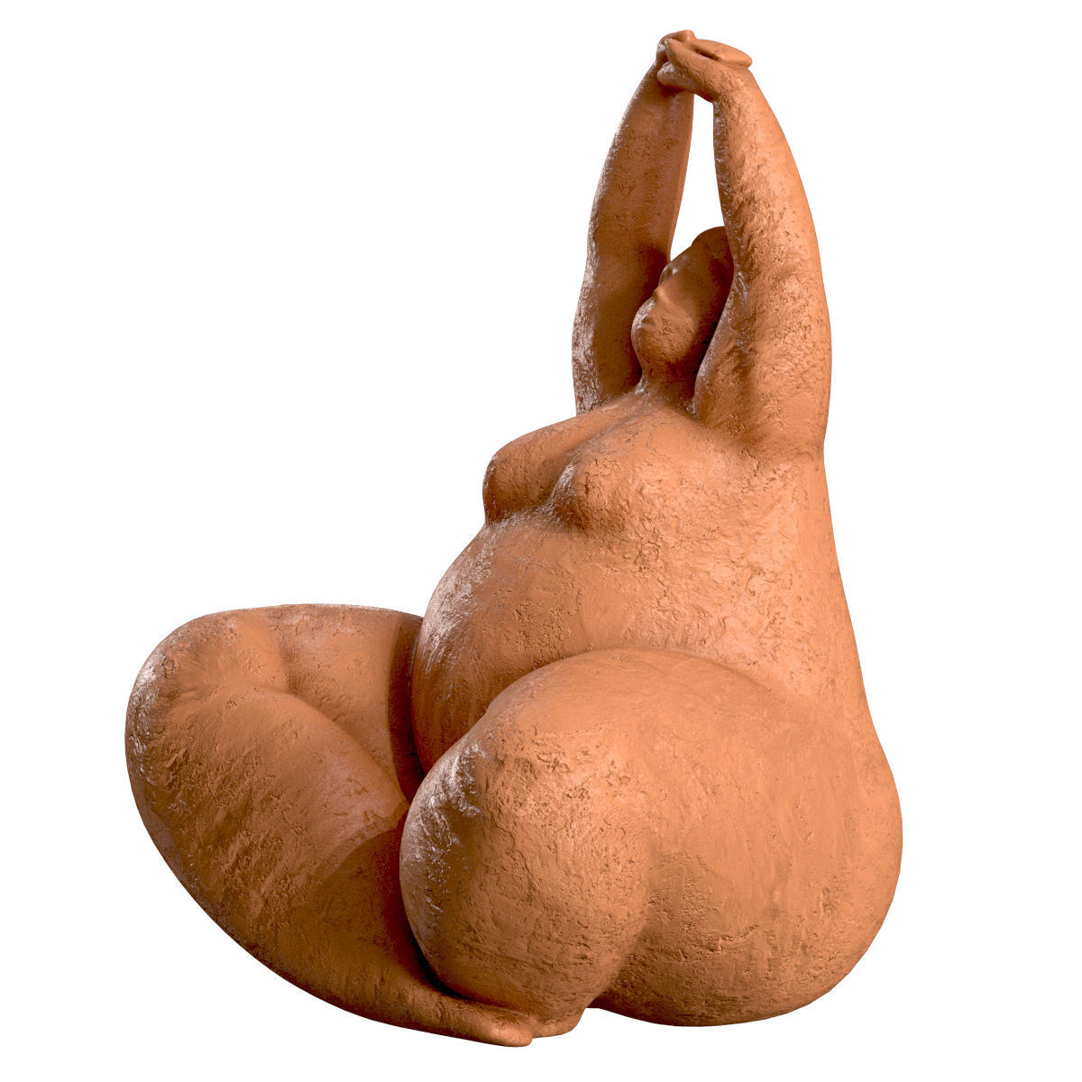 Fat Lady Yoga Low-poly 3D model_4