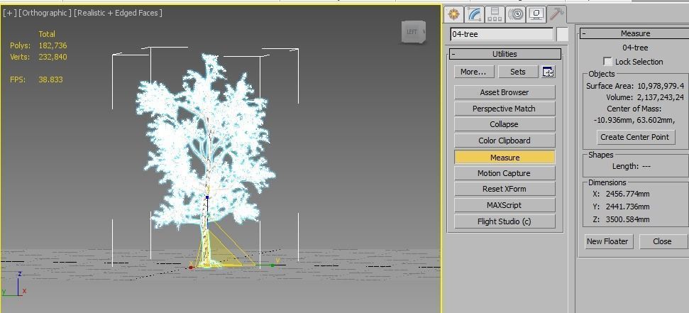 Pack of 5 trees separate model 3D model_10