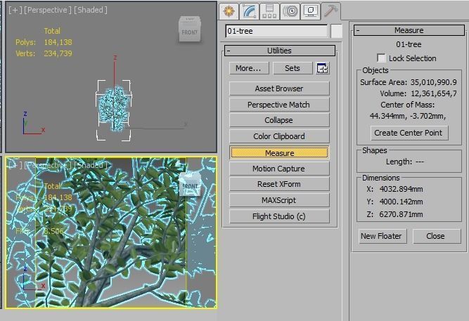 Pack of 5 trees separate model 3D model_14