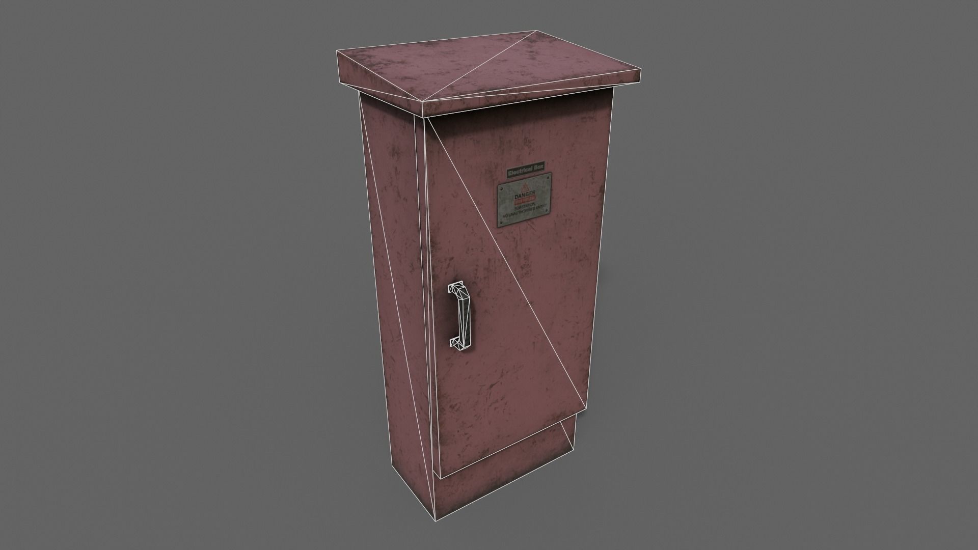 PBR Electric Box Red V5 Low-poly 3D model_16