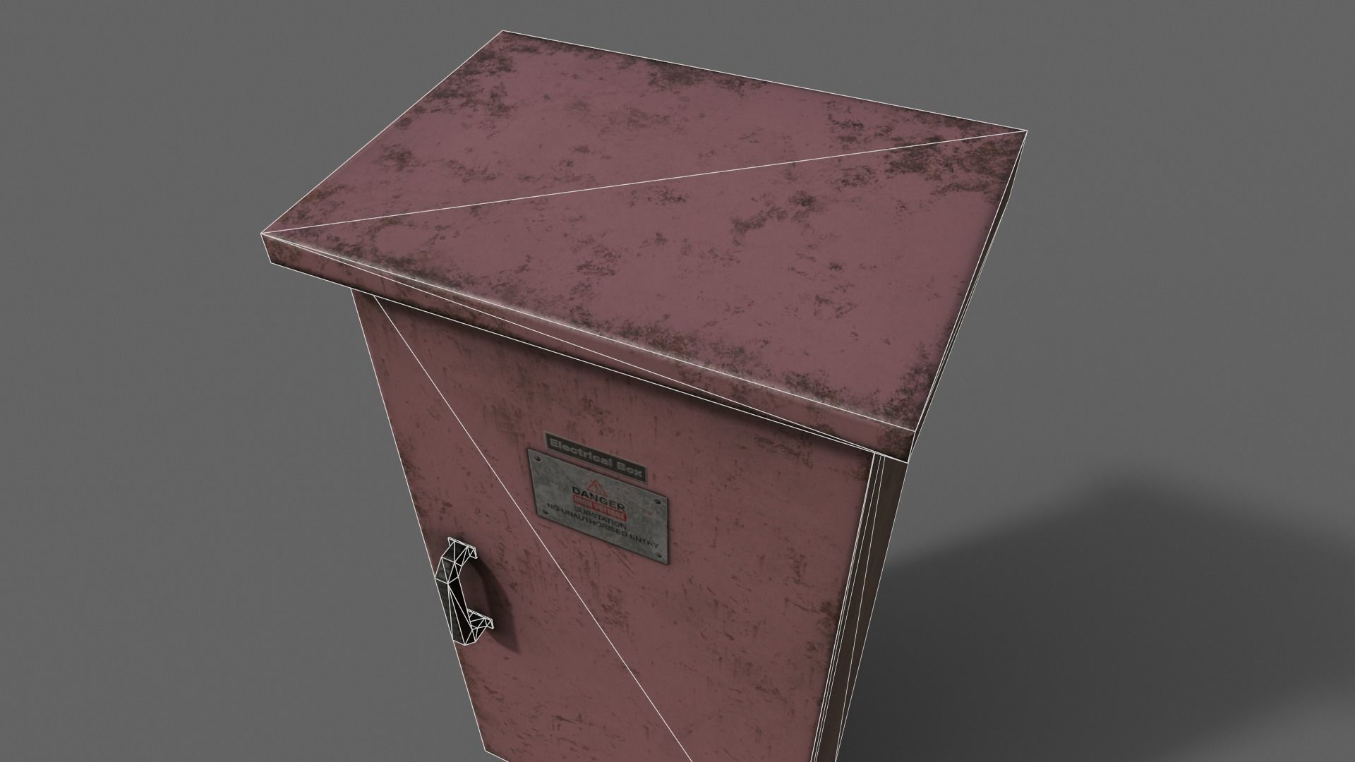 PBR Electric Box Red V5 Low-poly 3D model_19