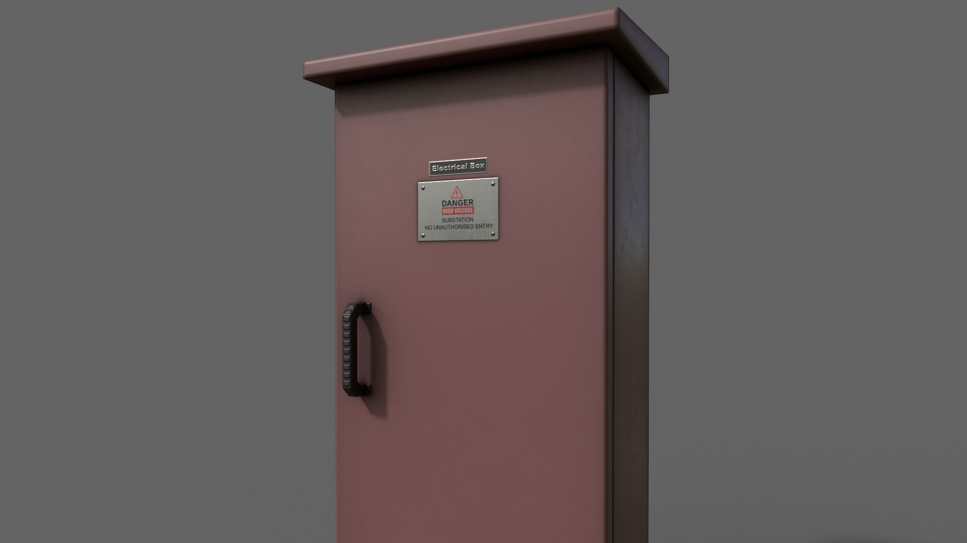 PBR Electric Box Red V5 Low-poly 3D model_3