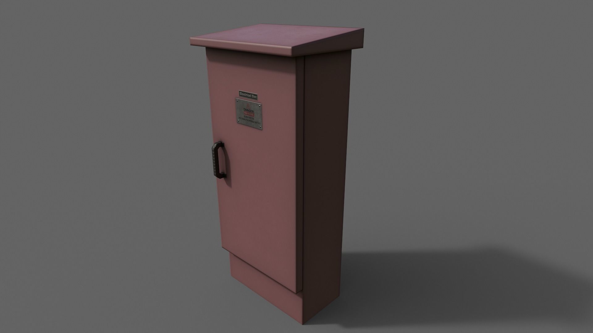 PBR Electric Box Red V5 Low-poly 3D model_7