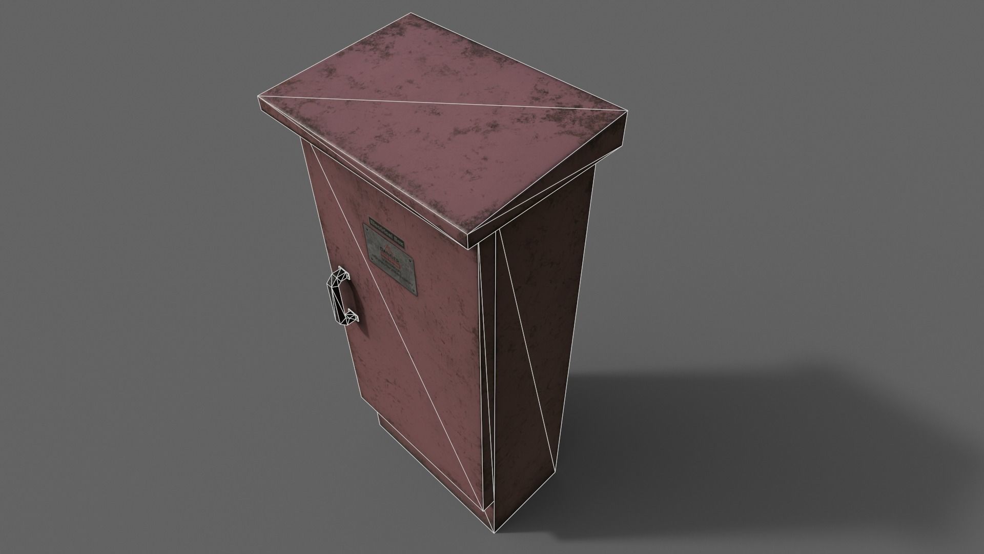 PBR Electric Box Red V5 Low-poly 3D model_20