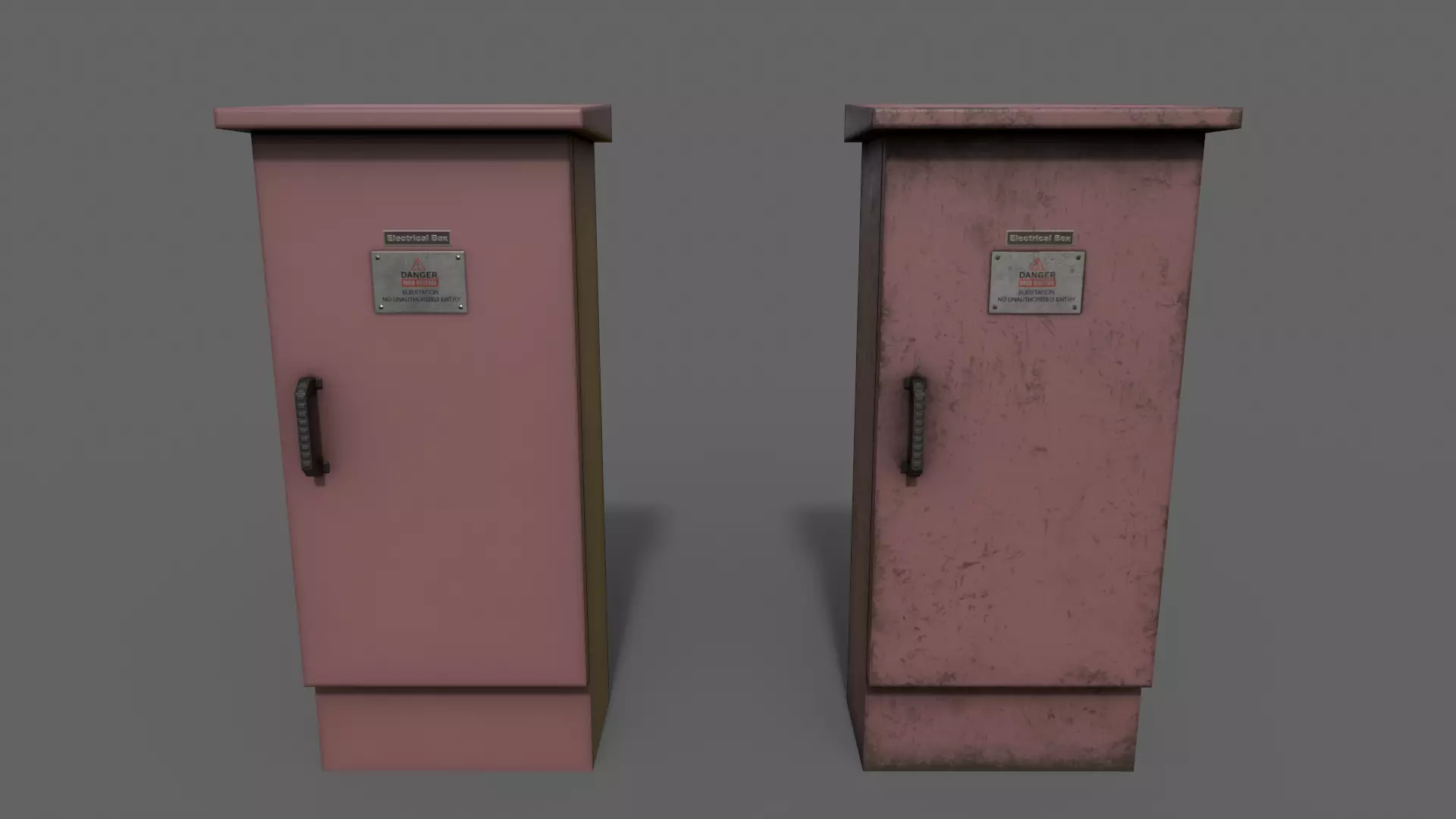 PBR Electric Box Red V5 Low-poly 3D model_0