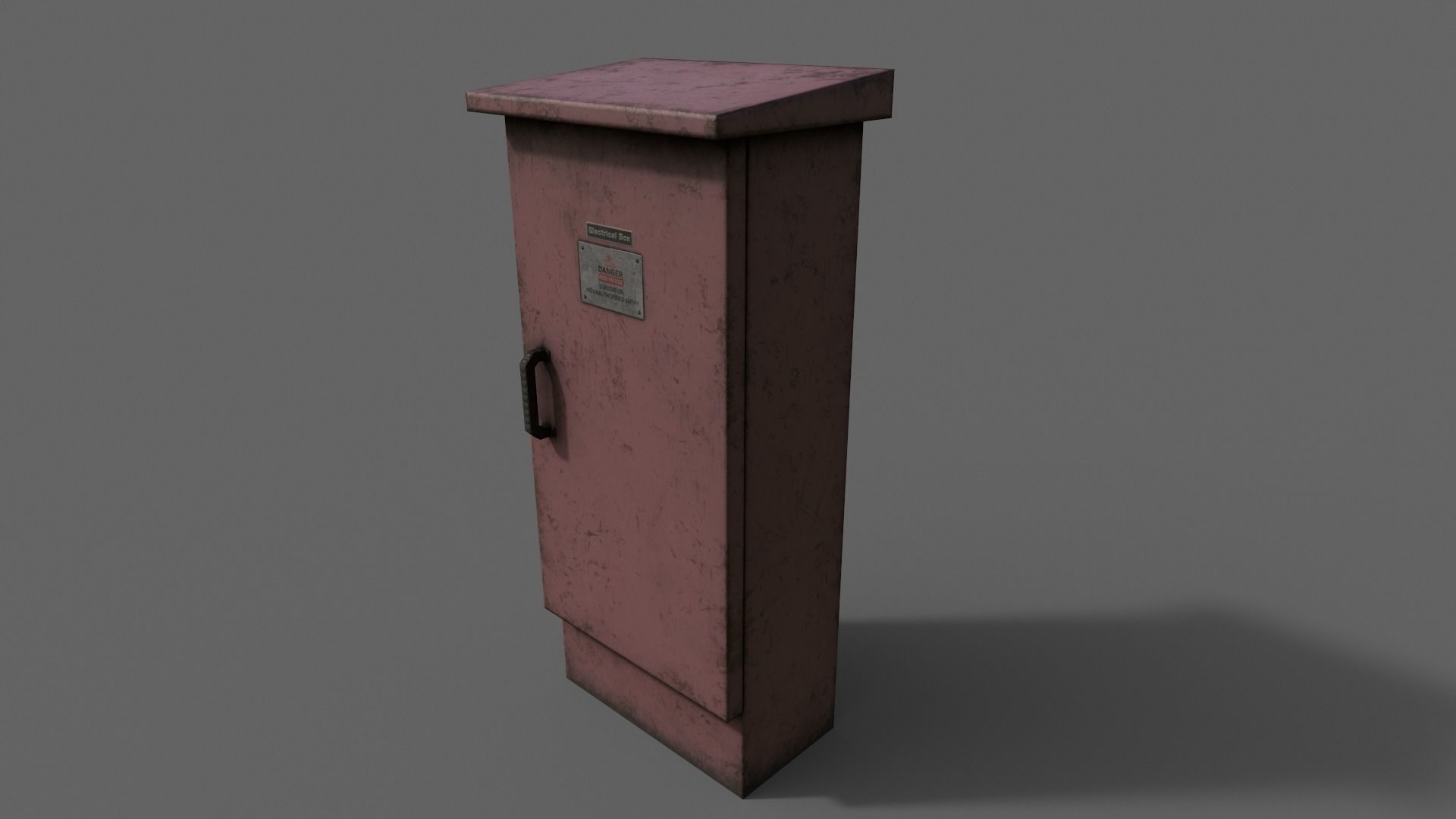 PBR Electric Box Red V5 Low-poly 3D model_14