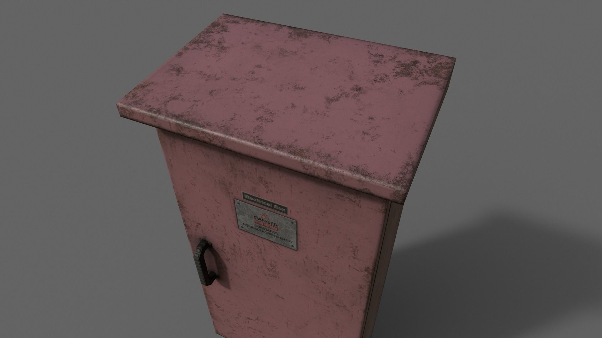 PBR Electric Box Red V5 Low-poly 3D model_12