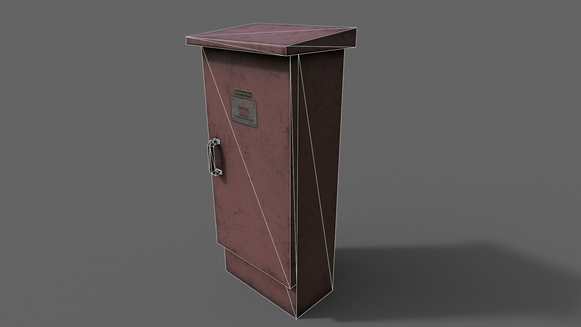 PBR Electric Box Red V5 Low-poly 3D model_21
