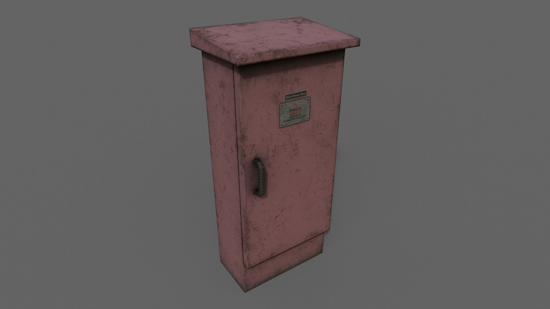 PBR Electric Box Red V5 Low-poly 3D model_9