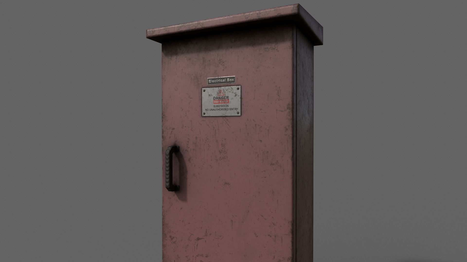 PBR Electric Box Red V5 Low-poly 3D model_10