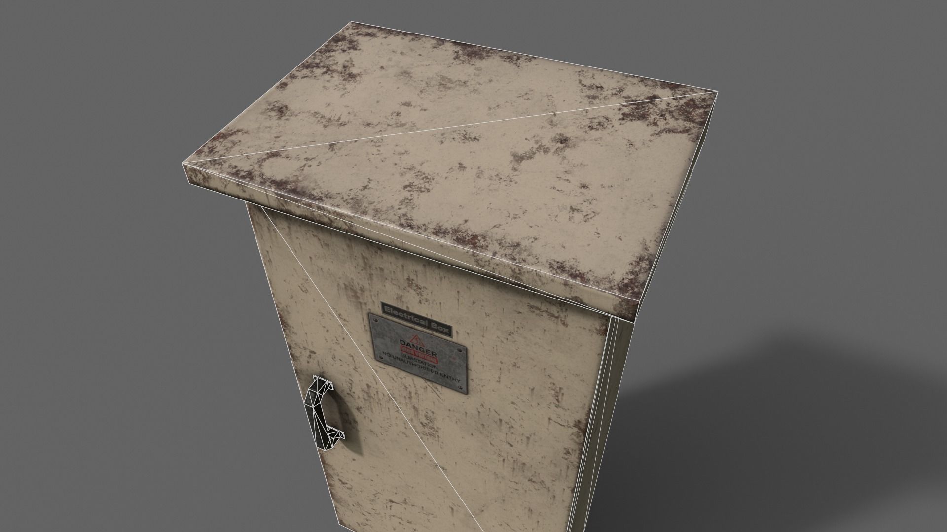 PBR Electric Box BoneWhite V5 Low-poly 3D model_19