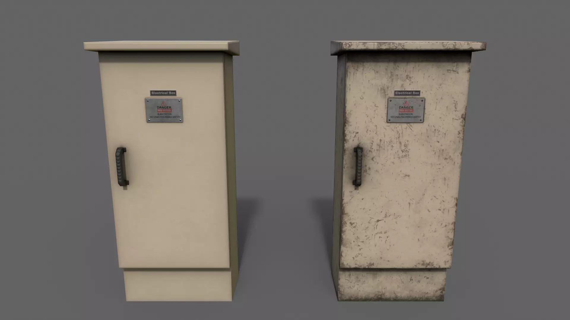 PBR Electric Box BoneWhite V5 Low-poly 3D model_0