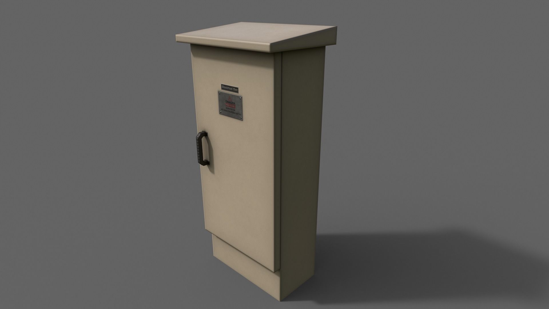 PBR Electric Box BoneWhite V5 Low-poly 3D model_7