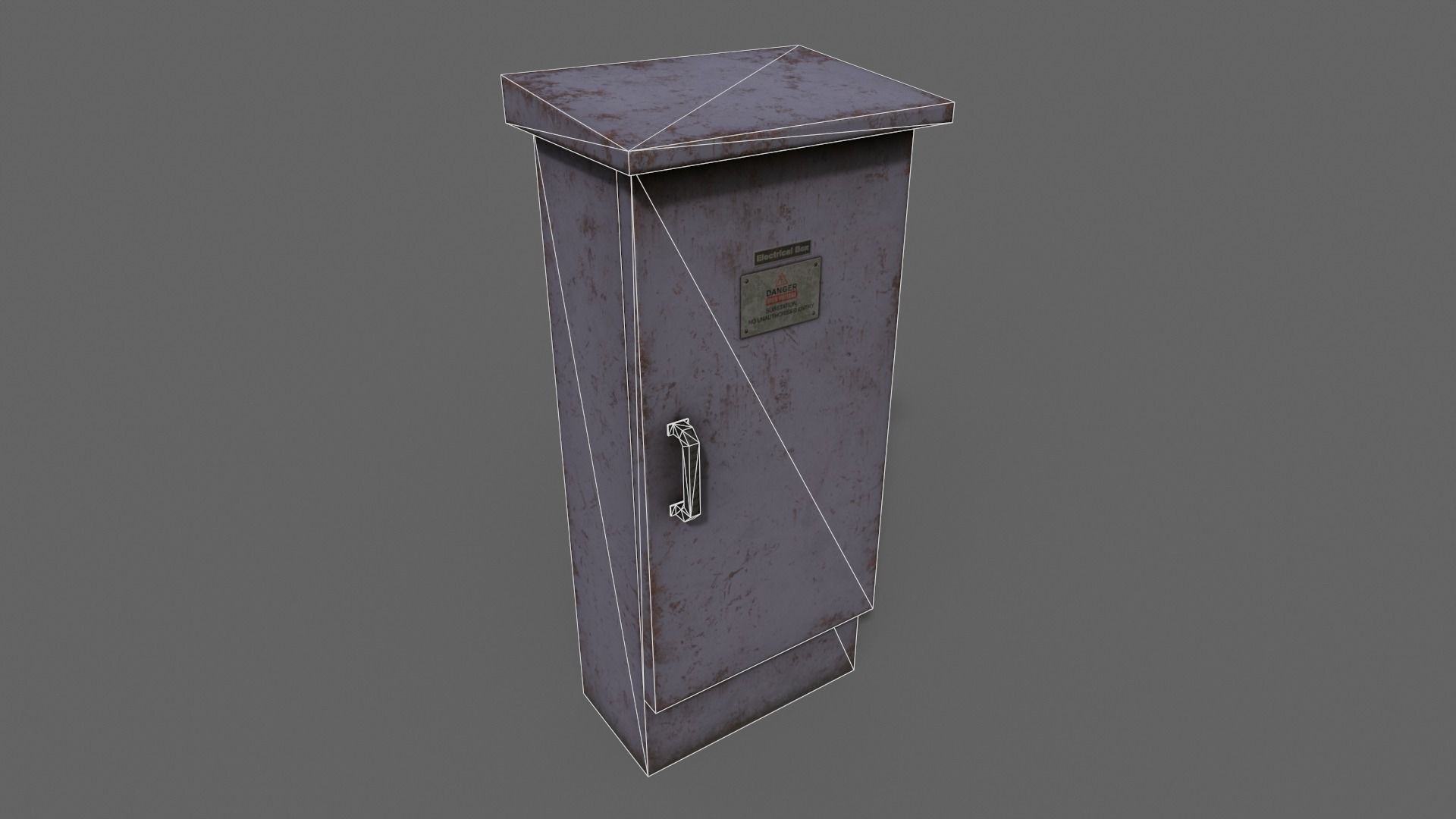PBR Electric Box V5-Clean-Rusty Low-poly 3D model_26