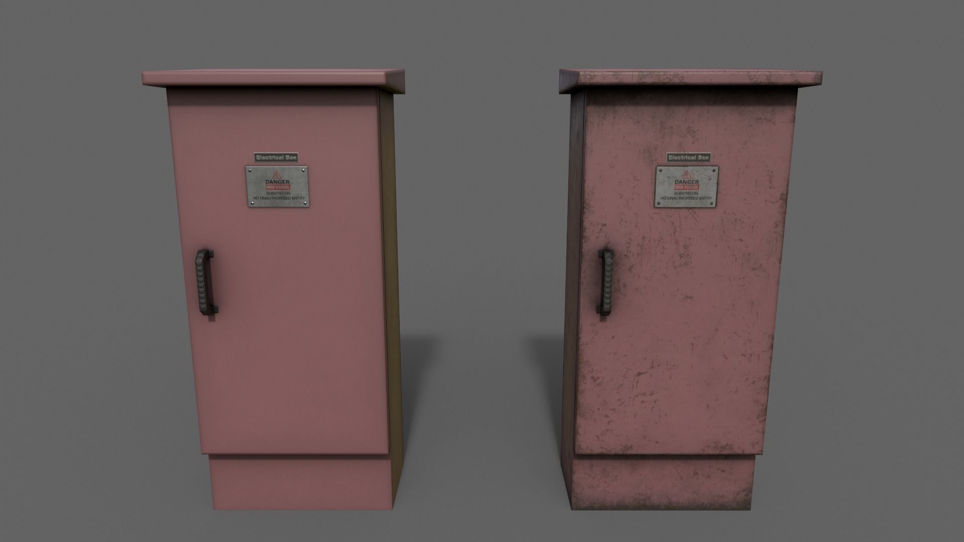 PBR Electric Box V5-Clean-Rusty Low-poly 3D model_10