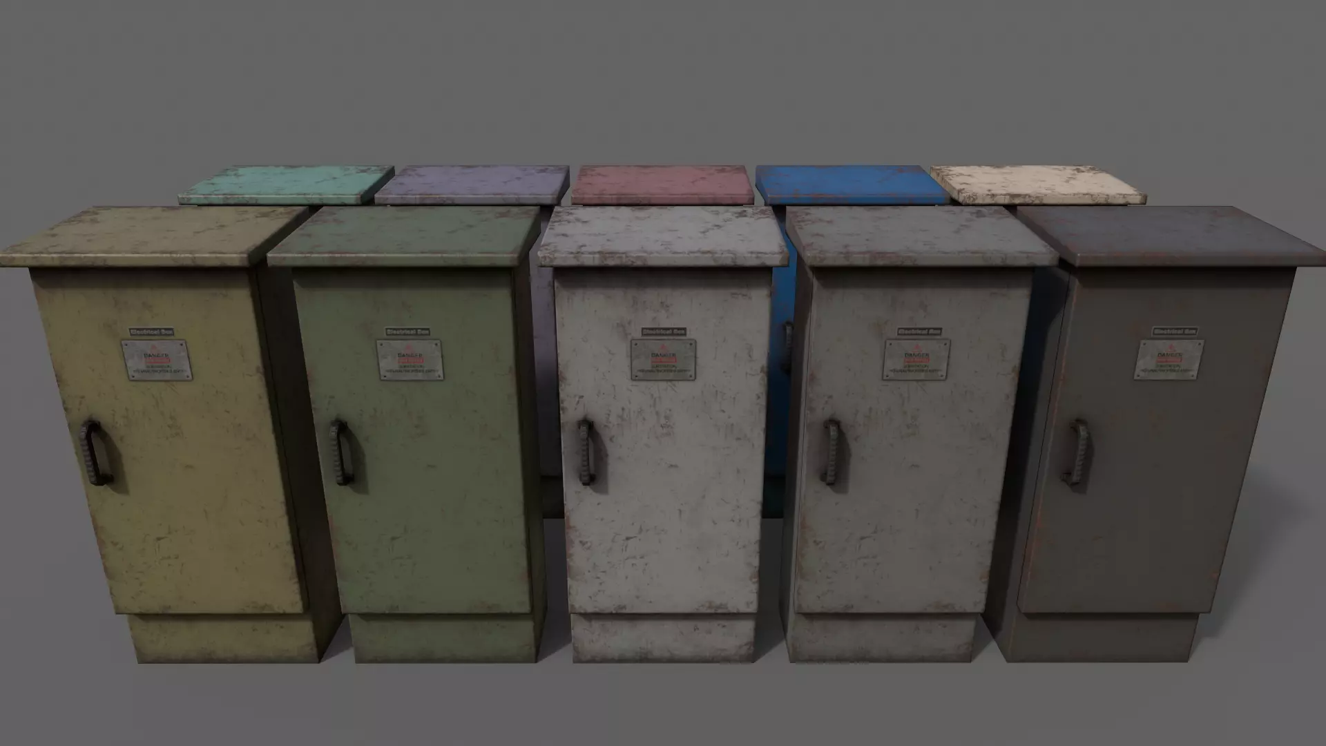 PBR Electric Box V5-Clean-Rusty Low-poly 3D model_0