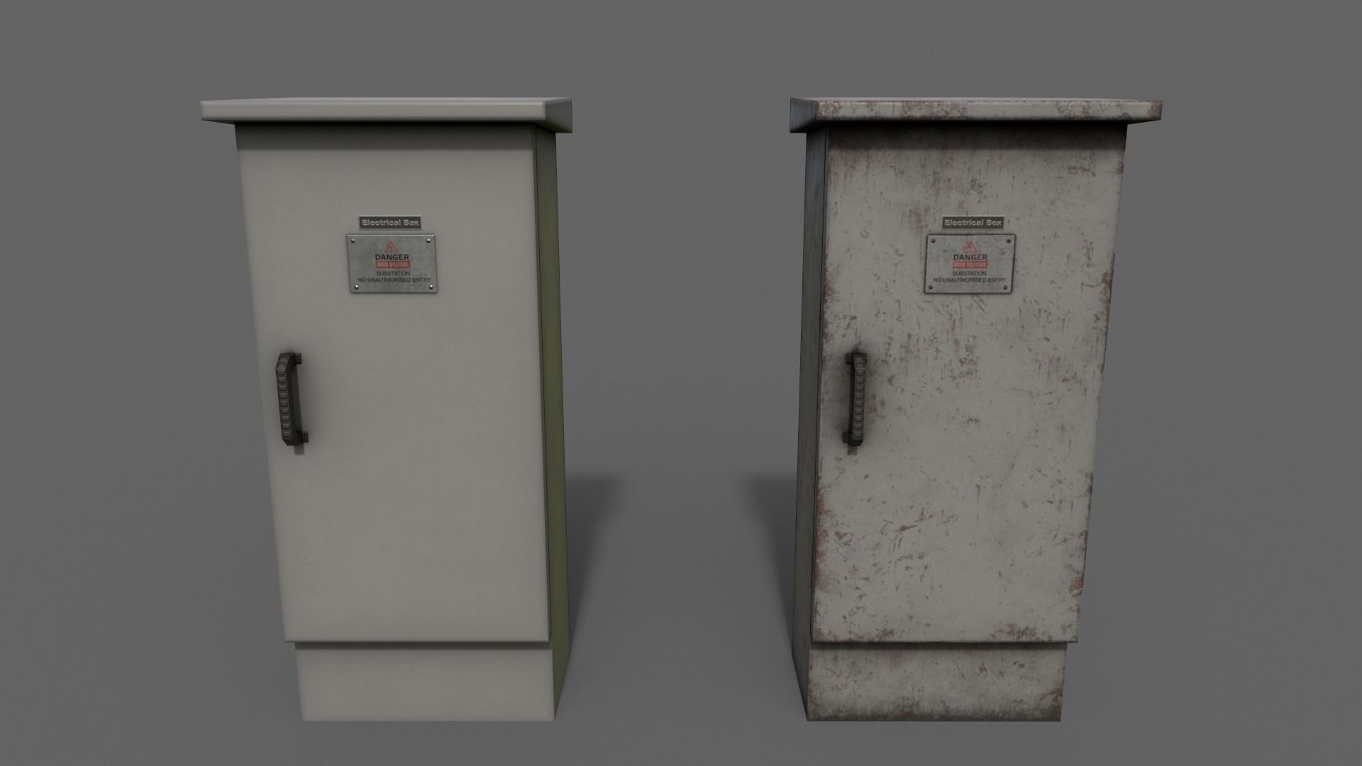 PBR Electric Box V5-Clean-Rusty Low-poly 3D model_3