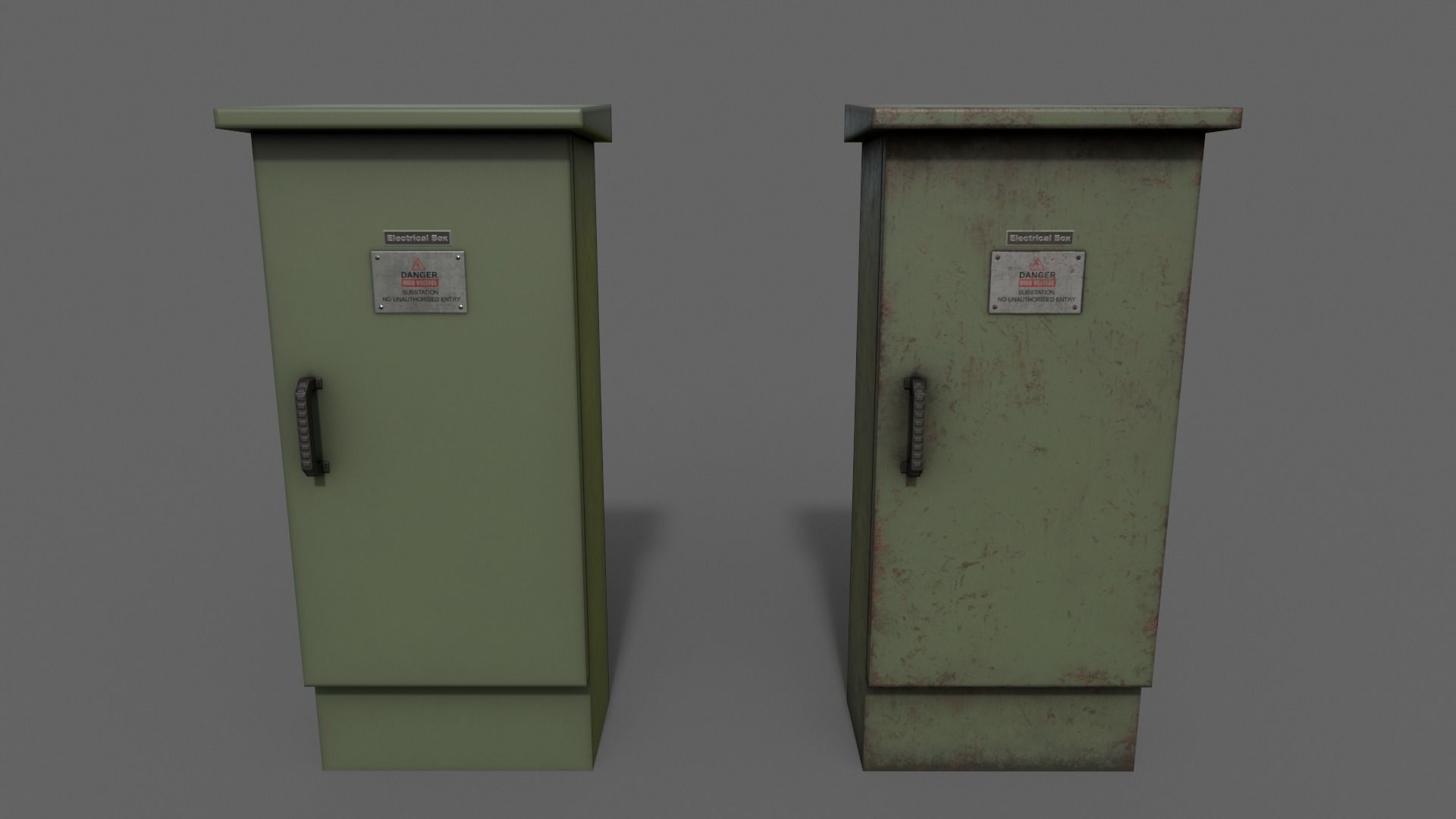 PBR Electric Box V5-Clean-Rusty Low-poly 3D model_4