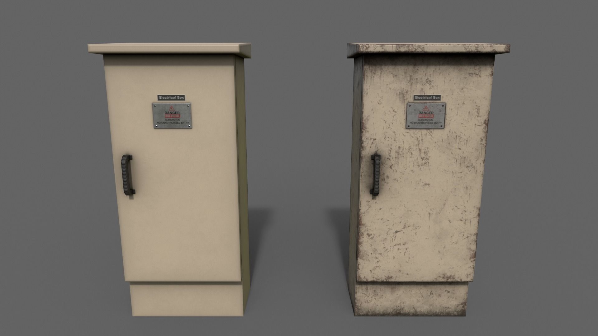 PBR Electric Box V5-Clean-Rusty Low-poly 3D model_11