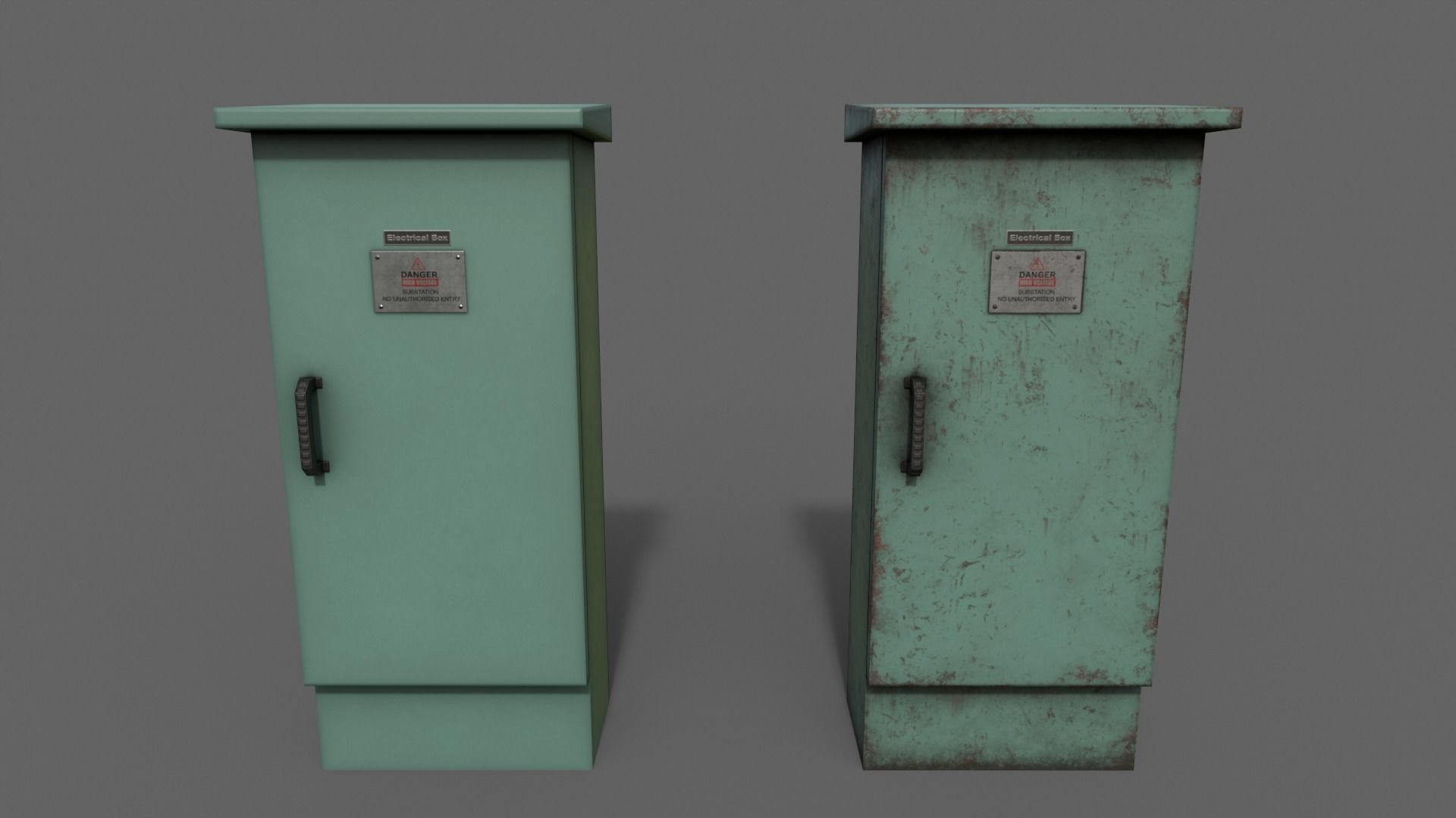 PBR Electric Box V5-Clean-Rusty Low-poly 3D model_5