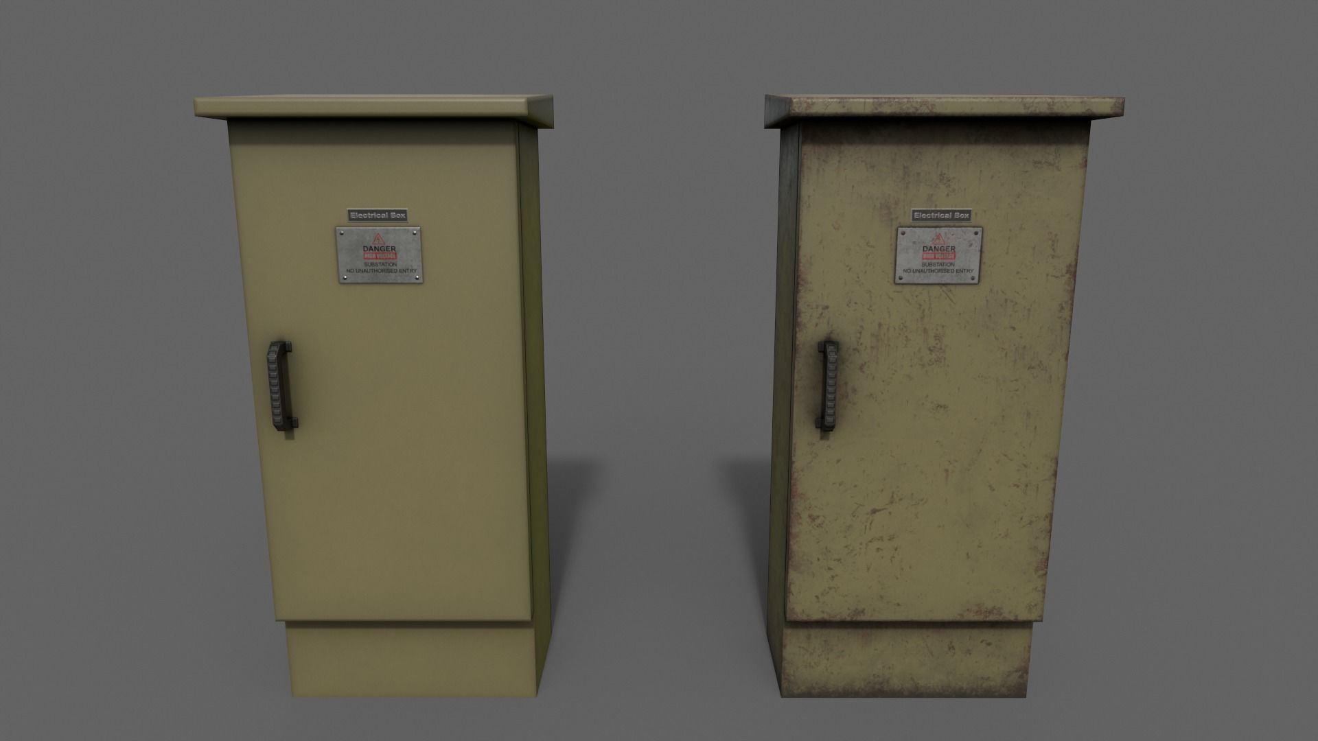 PBR Electric Box V5-Clean-Rusty Low-poly 3D model_6