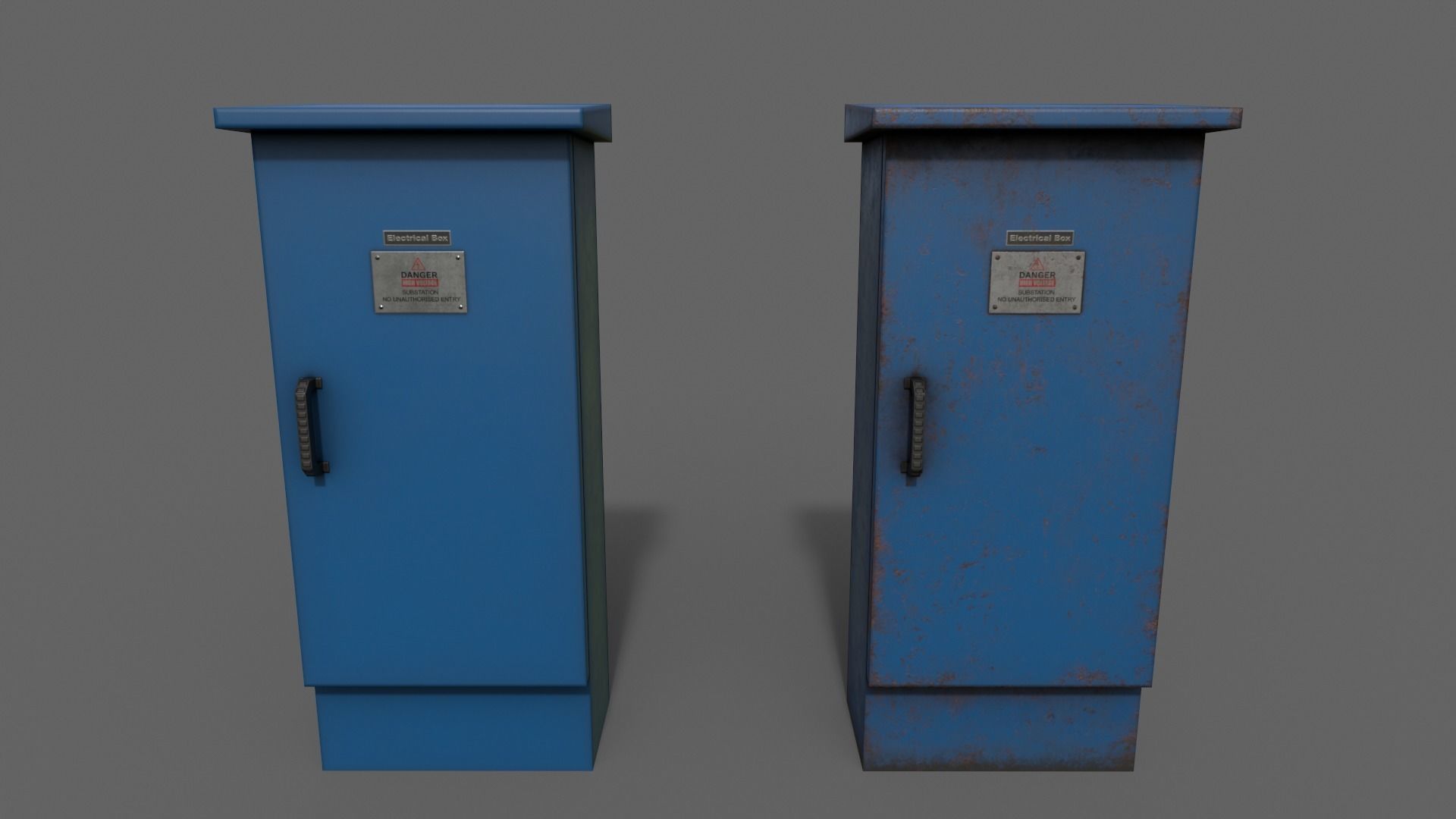PBR Electric Box V5-Clean-Rusty Low-poly 3D model_7