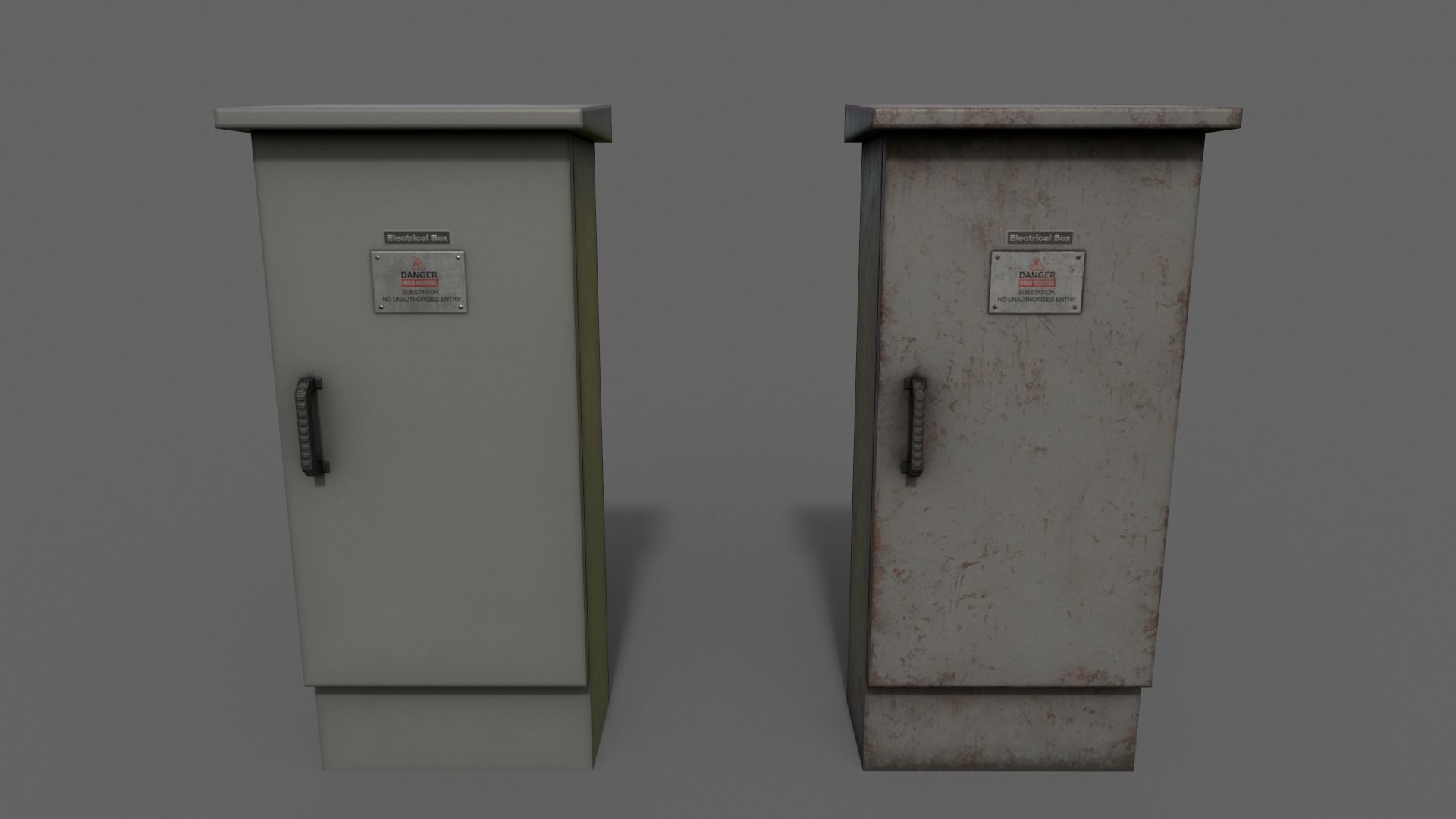 PBR Electric Box V5-Clean-Rusty Low-poly 3D model_2