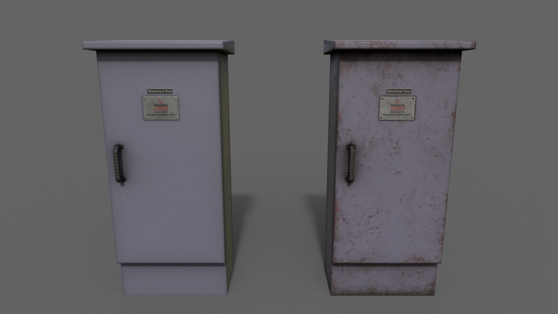 PBR Electric Box V5-Clean-Rusty Low-poly 3D model_9