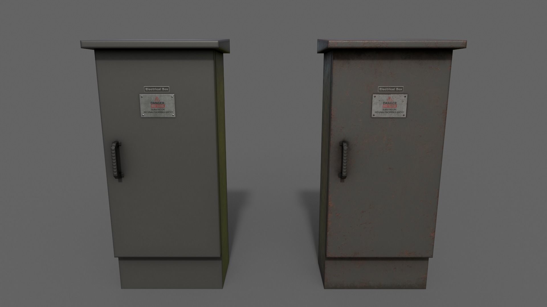 PBR Electric Box V5-Clean-Rusty Low-poly 3D model_8