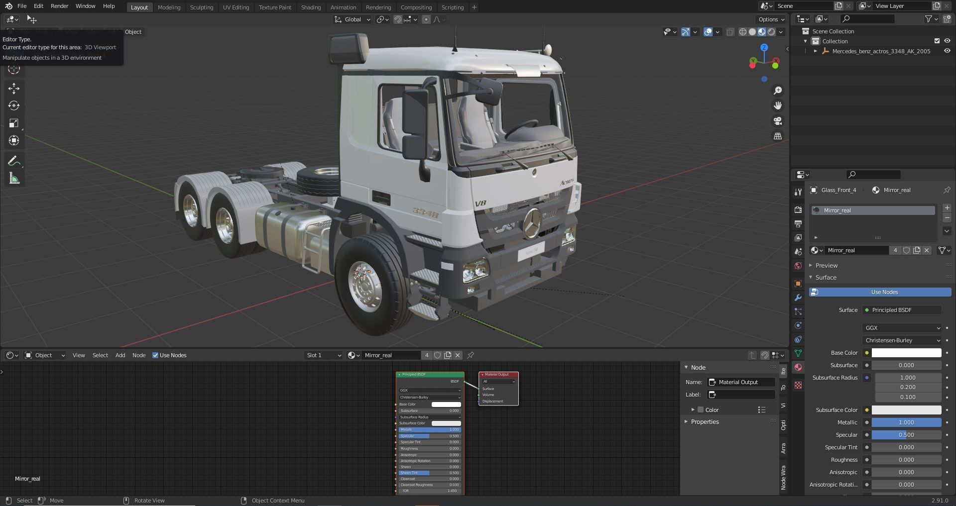 Mercedes-benzactros3348 AK 2005 3D model_10