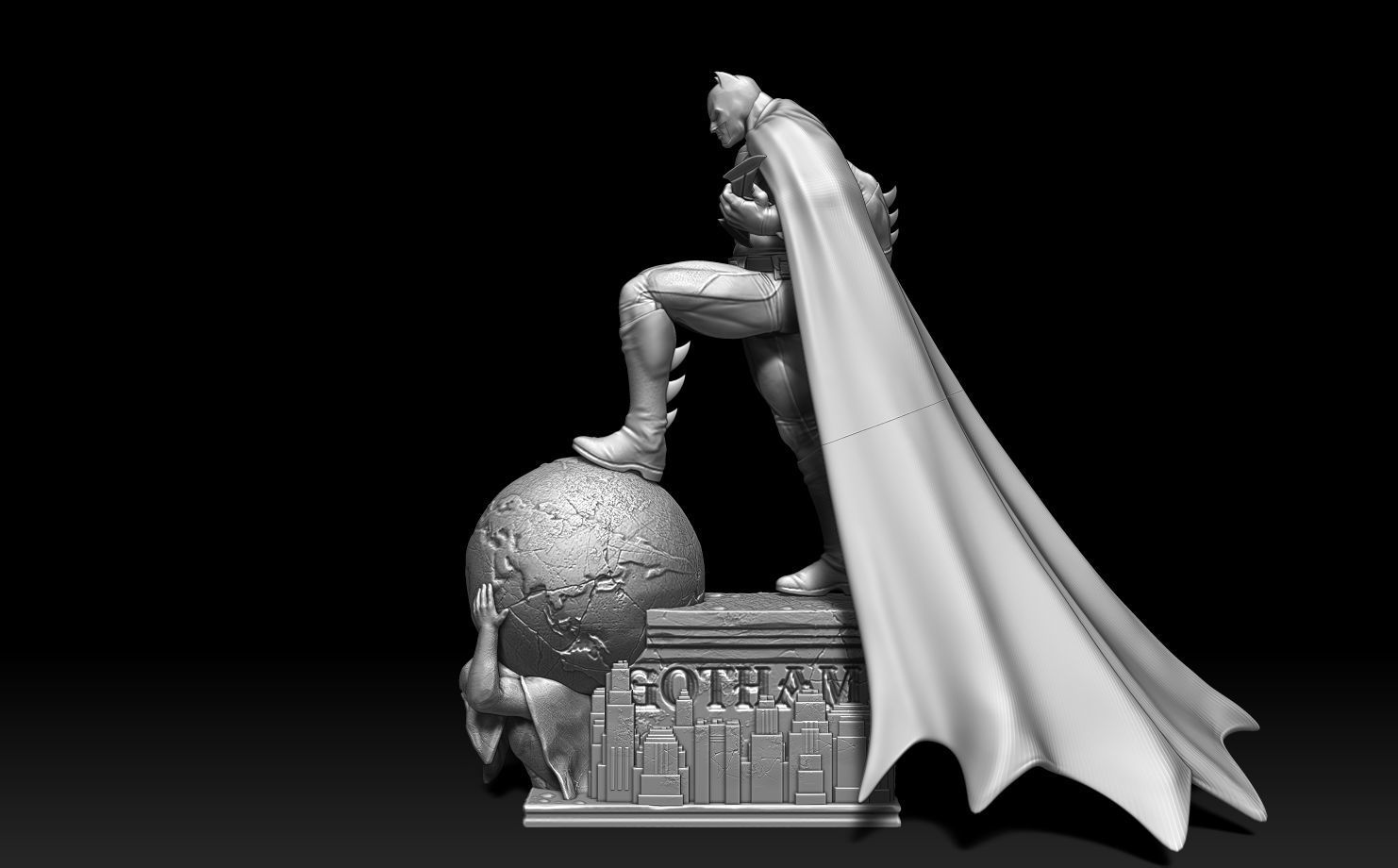 Batman Gotham statue 3D print model_2