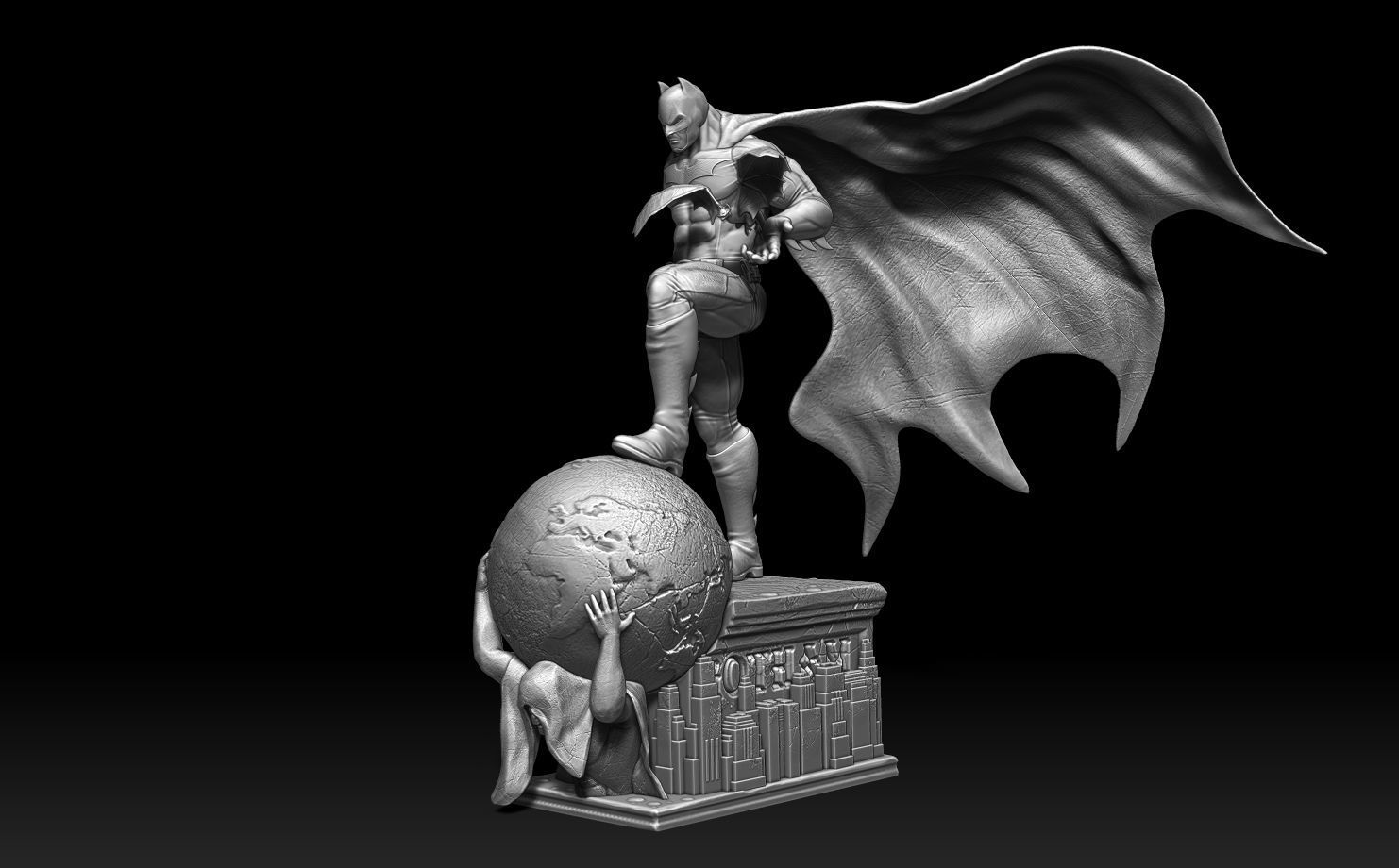 Batman Gotham statue 3D print model_14