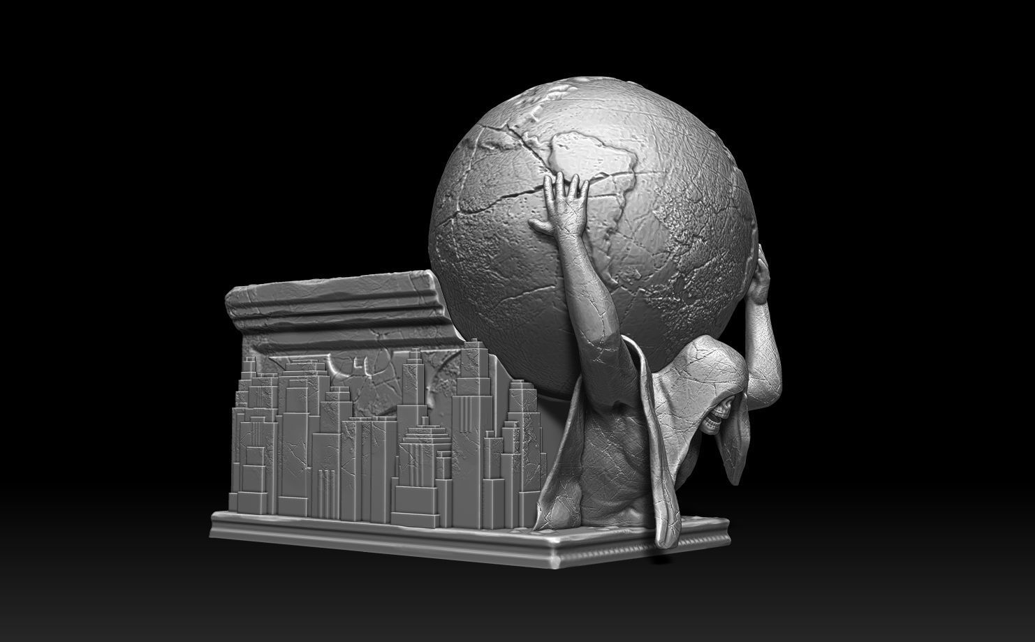 Batman Gotham statue 3D print model_18