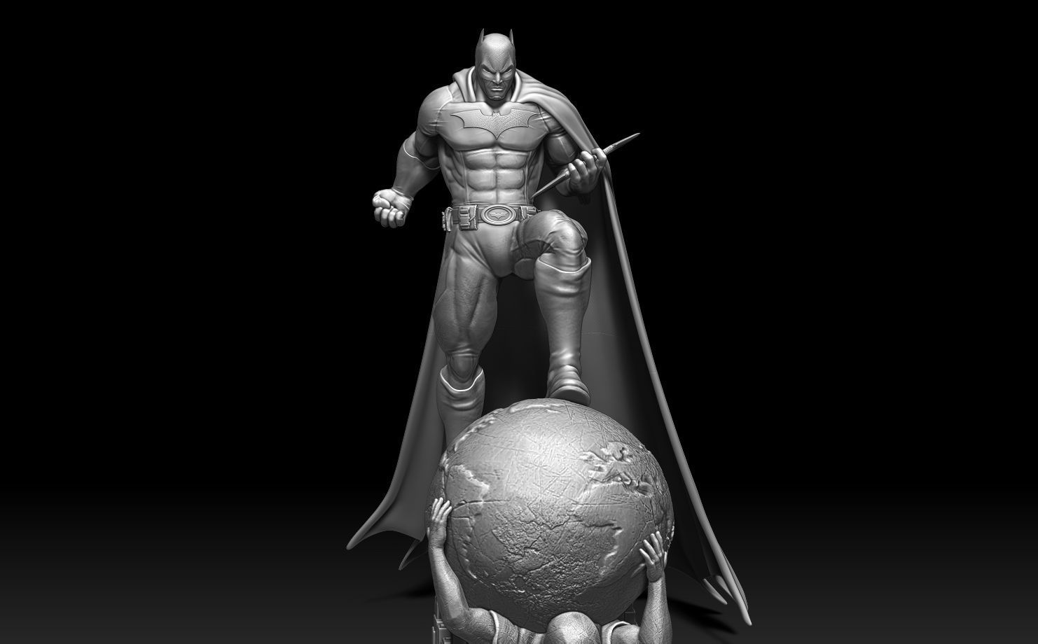 Batman Gotham statue 3D print model_1