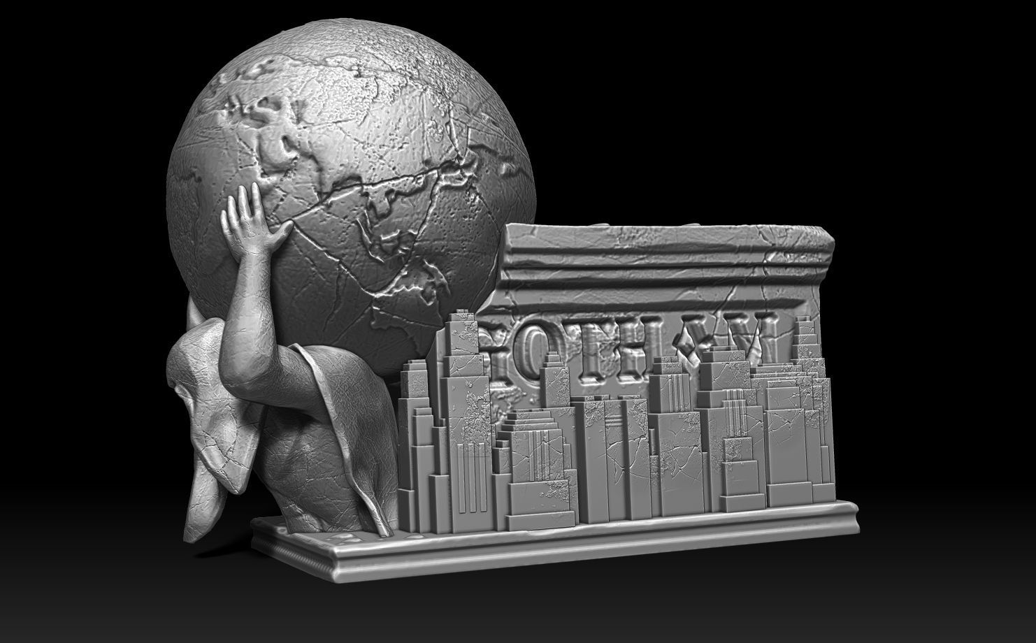 Batman Gotham statue 3D print model_19