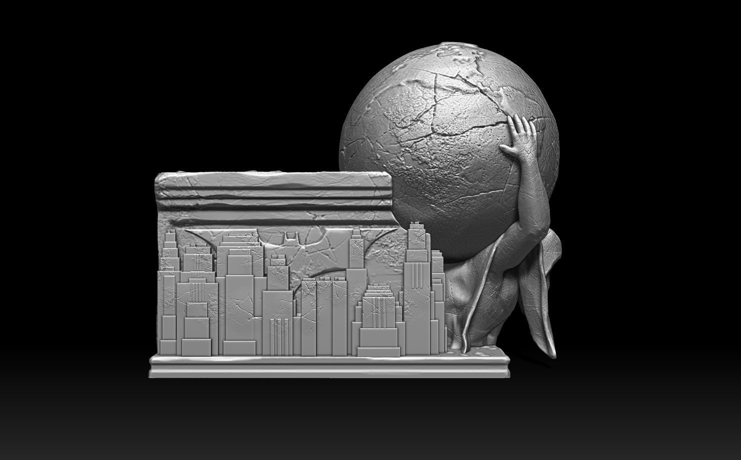 Batman Gotham statue 3D print model_4