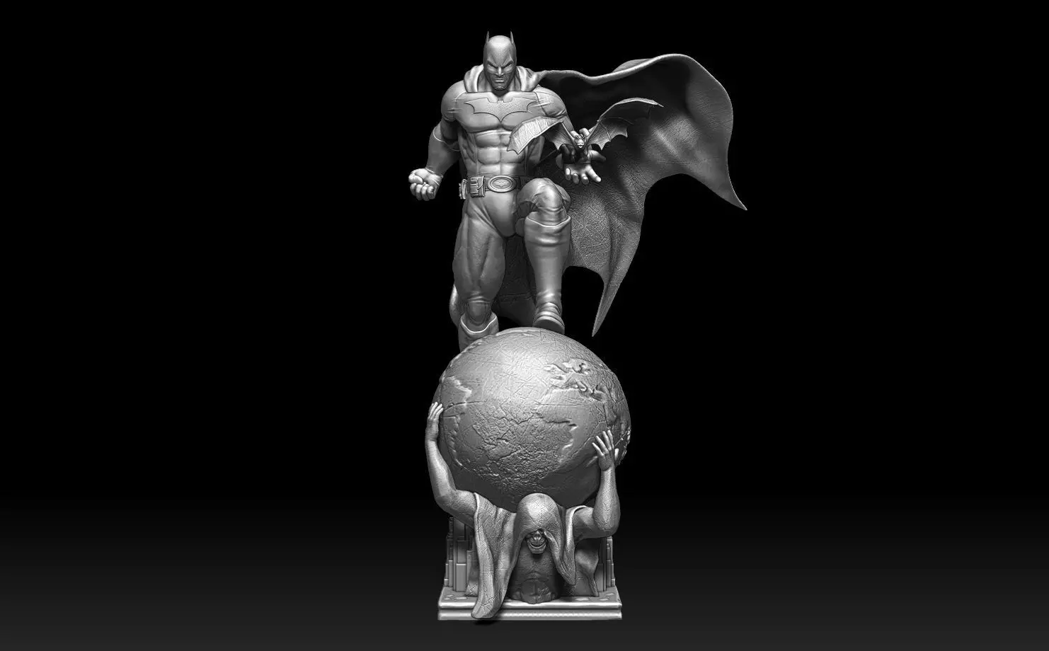 Batman Gotham statue 3D print model_0