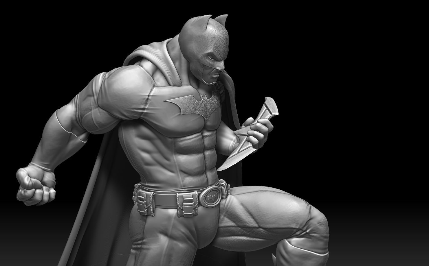 Batman Gotham statue 3D print model_7