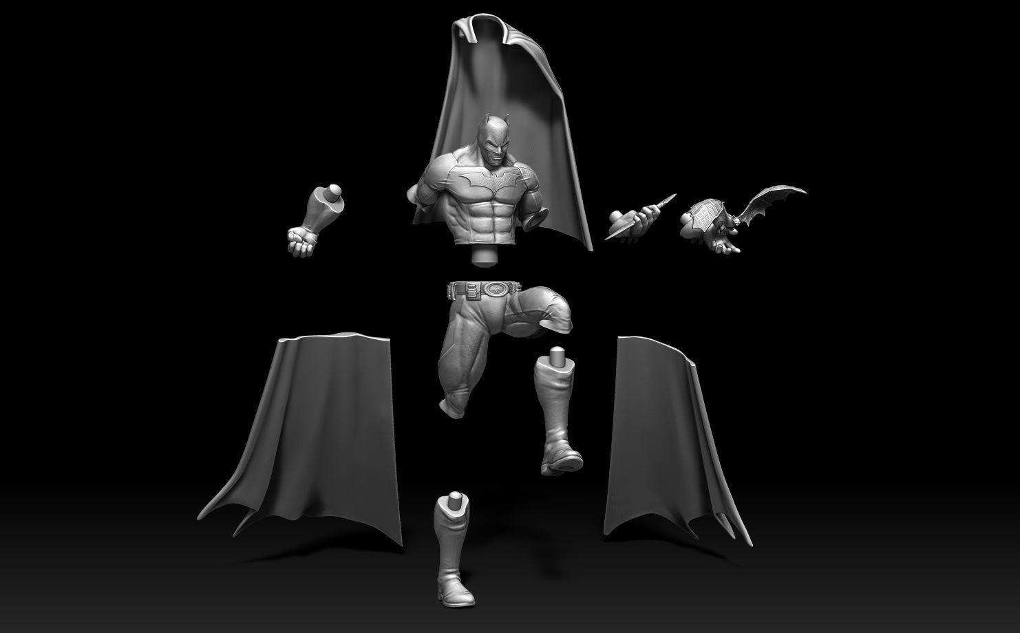 Batman Gotham statue 3D print model_10