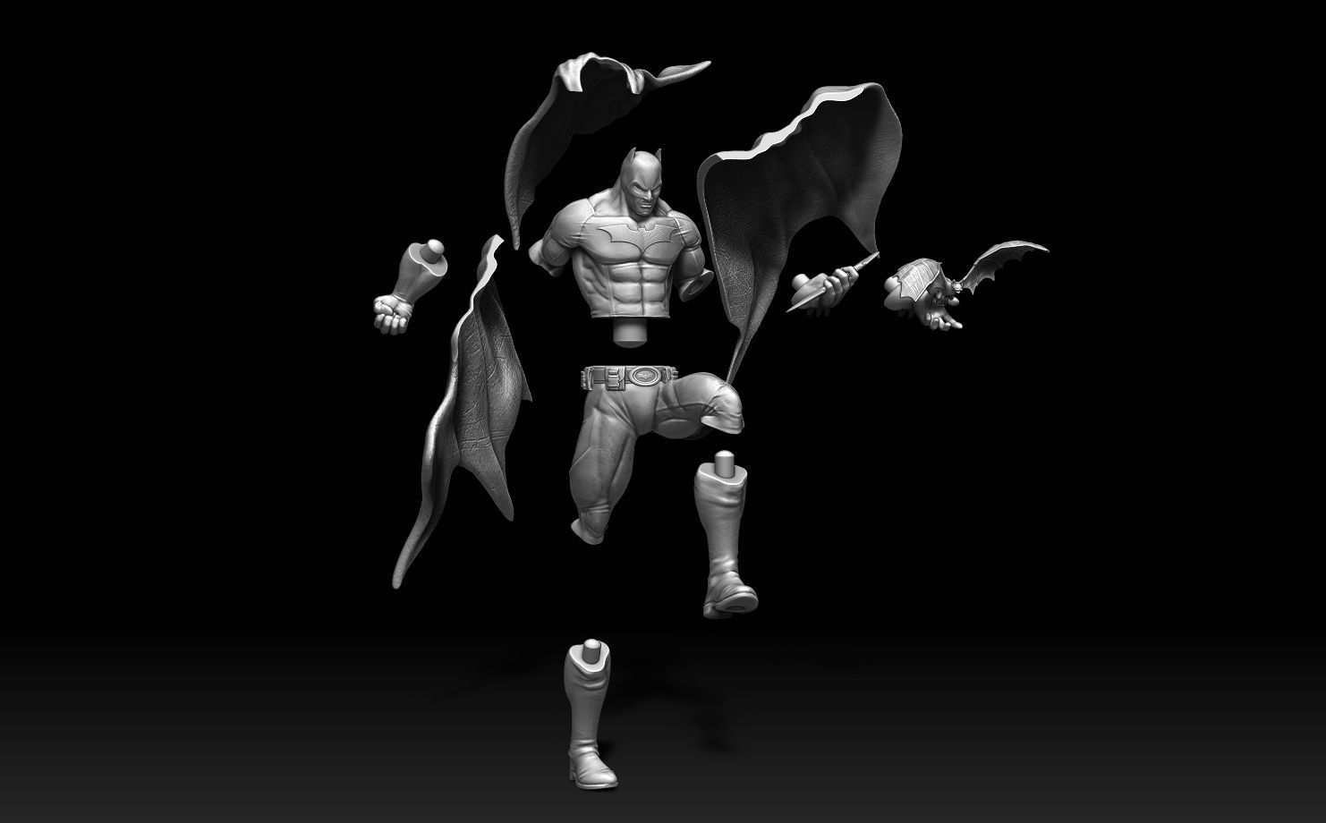 Batman Gotham statue 3D print model_12