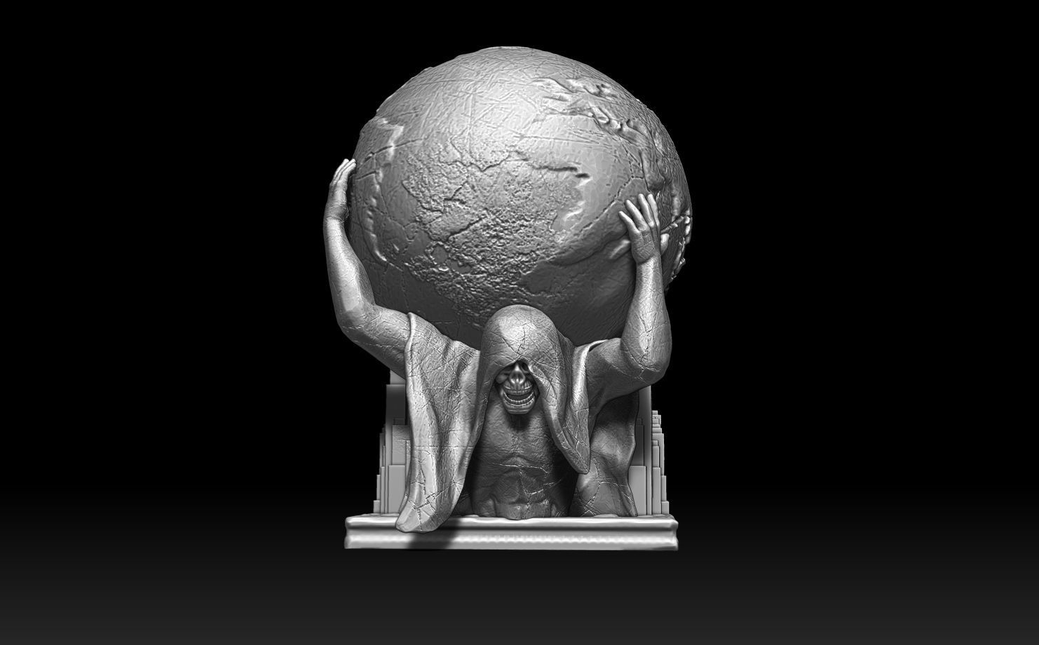 Batman Gotham statue 3D print model_17