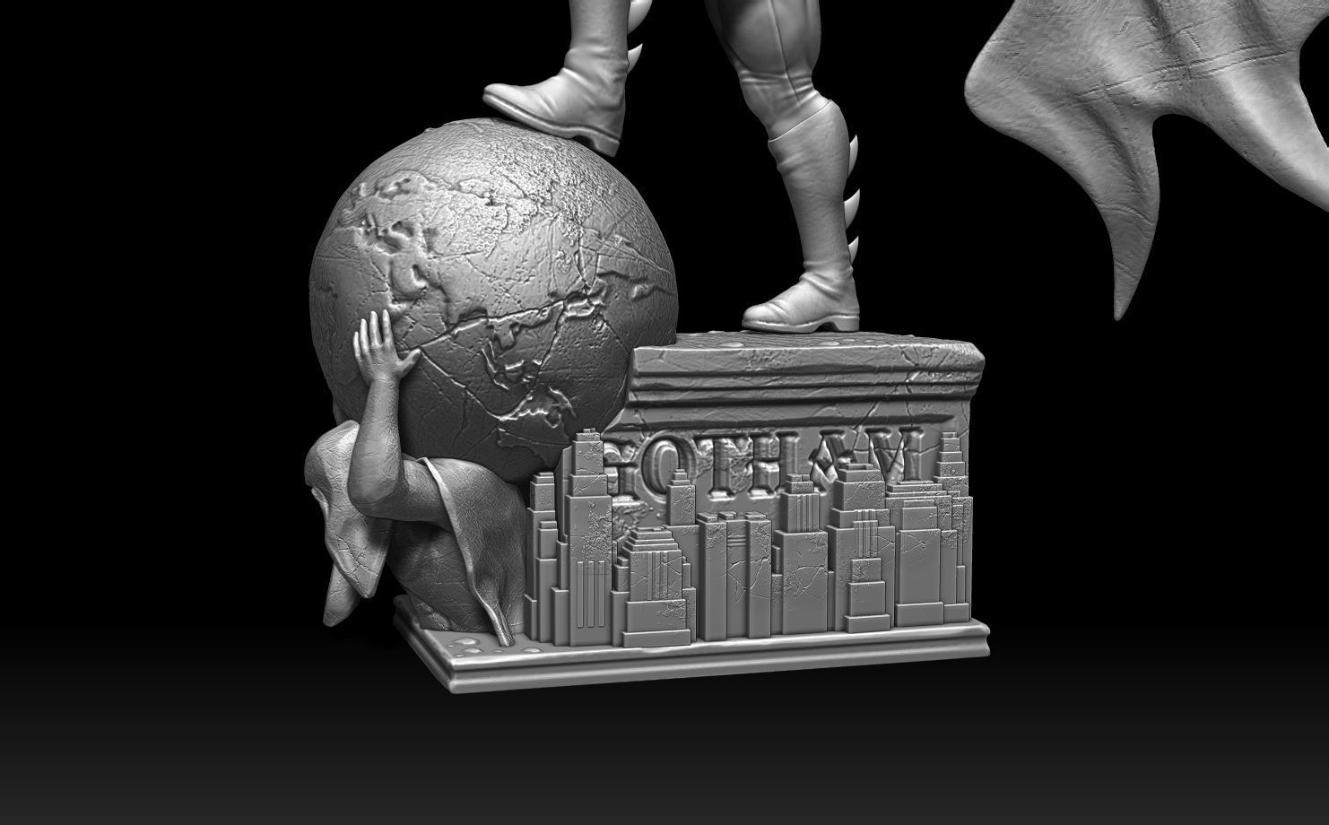 Batman Gotham statue 3D print model_16