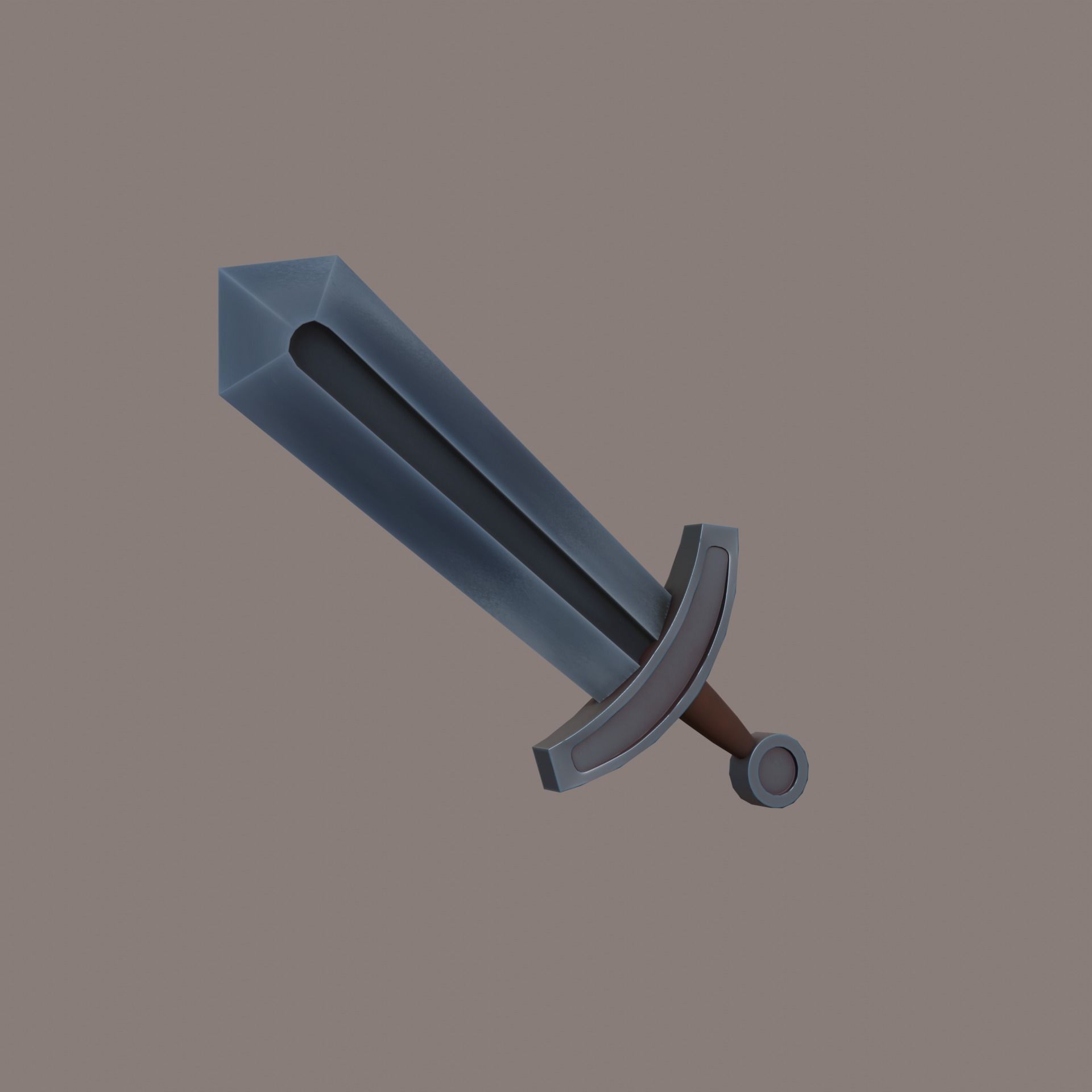 Mini Sword Low-poly 3D model_1