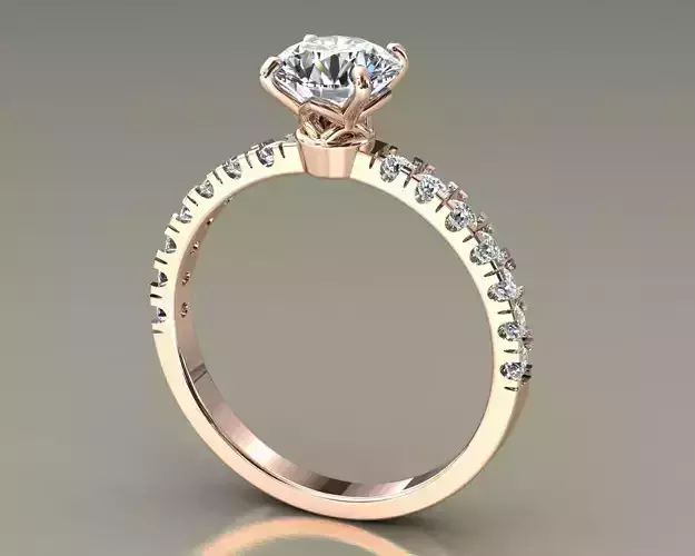Engagement Ring Solitaire 3D print model