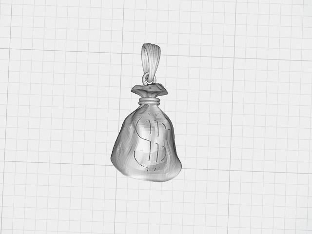 moneybag pendant 3d model 3D print model_4