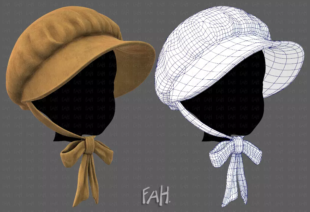 Cap V09 Low-poly 3D model_0