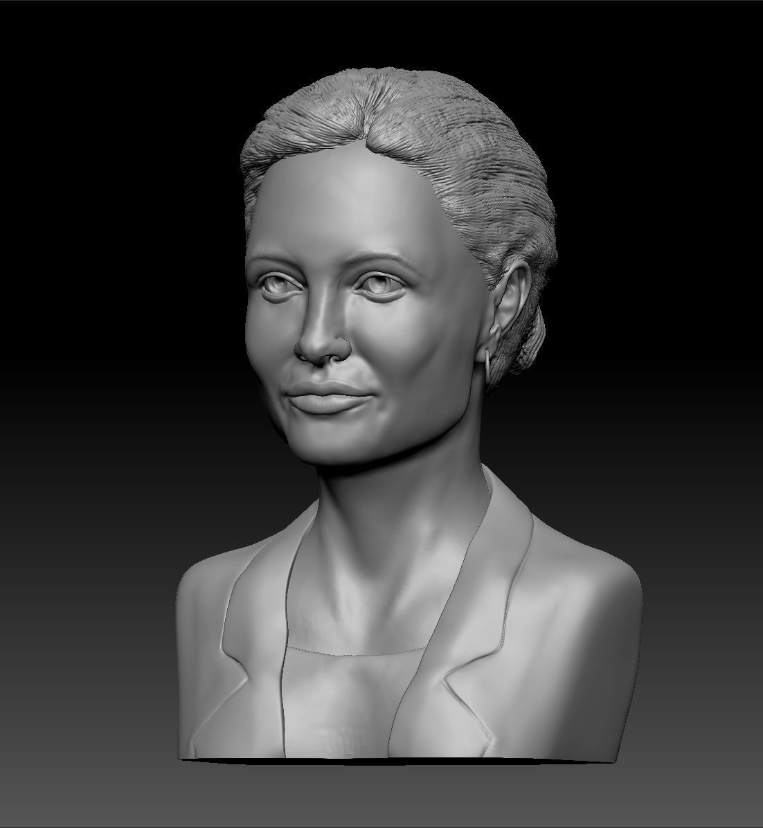 Angelina Jolie bust stl obj fbx ztl 3D print ready model 3D print model_2
