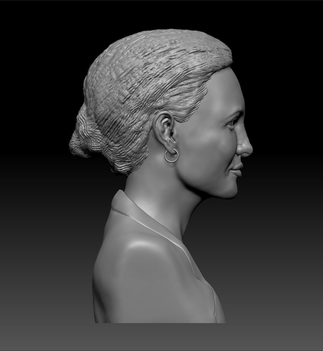 Angelina Jolie bust stl obj fbx ztl 3D print ready model 3D print model_6