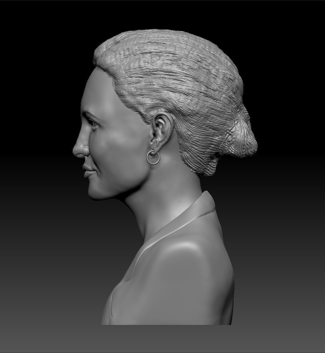 Angelina Jolie bust stl obj fbx ztl 3D print ready model 3D print model_4